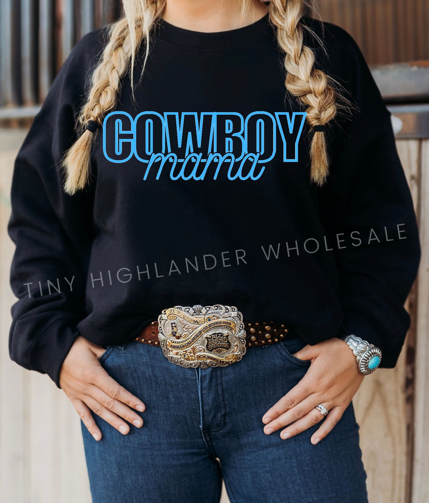 Cowboy Mama Pullover - Black